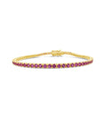 Load image into Gallery viewer, OLIVE & CHAIN Pink Sapphire Tennis Bracelet - Yellow Gold