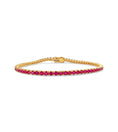 Load image into Gallery viewer, OLIVE & CHAIN Ruby Tennis Bracelet - Yellow Gold