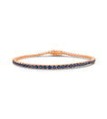 Load image into Gallery viewer, OLIVE & CHAIN Sapphire Tennis Bracelet - Rose Gold