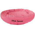 Load image into Gallery viewer, Dog Bed - Round Bolstered Armor™ 'F#ck Cancer'