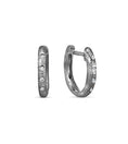 Load image into Gallery viewer, OLIVE & CHAIN Diamond Flush Huggie Earring - Black Gold