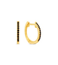 Load image into Gallery viewer, OLIVE & CHAIN Black Diamond Signature Huggie Earring - Yellow Gold, Single