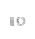 Load image into Gallery viewer, OLIVE & CHAIN Diamond 5 Row Huggie Earring - White Gold