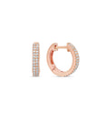 Load image into Gallery viewer, OLIVE & CHAIN Diamond 2 Row Huggie Earring - Rose Gold