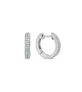 Load image into Gallery viewer, OLIVE & CHAIN Diamond 2 Row Huggie Earring - White Gold