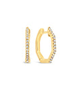 Load image into Gallery viewer, OLIVE & CHAIN Diamond Hexagon Huggie Earrings - Yellow Gold
