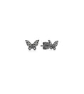 Load image into Gallery viewer, OLIVE & CHAIN Diamond Butterfly Stud Earring - Black Gold