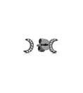 Load image into Gallery viewer, OLIVE & CHAIN Diamond Moon Stud Earring - Yellow Gold, Large, Single