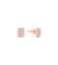 Load image into Gallery viewer, OLIVE & CHAIN Diamond Rectangle Stud Earring - White Gold, 6.5mm