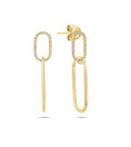 Load image into Gallery viewer, OLIVE & CHAIN Diamond Paperclip Link Earring - Yellow Gold