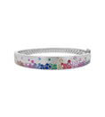 Load image into Gallery viewer, OLIVE & CHAIN Rainbow Celestial Signature Bangle - White Gold