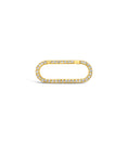Load image into Gallery viewer, OLIVE & CHAIN Diamond Oval Connector Clasp - Yellow Gold, 15mm