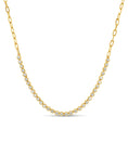 Load image into Gallery viewer, OLIVE & CHAIN Diamond Paperclip Tennis Necklace - Yellow Gold