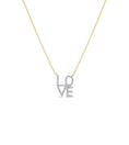Load image into Gallery viewer, OLIVE & CHAIN Diamond Love Block Necklace - Yellow Gold
