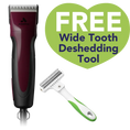 Load image into Gallery viewer, Pet Excel 5-Speed Corded Clipper Burgundy with Free Wide Tooth De-Shedding Tool by Andis