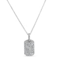 Load image into Gallery viewer, OLIVE & CHAIN Diamond Dog Tag Necklace - White Gold