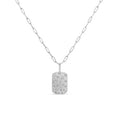 Load image into Gallery viewer, OLIVE & CHAIN Diamond Celestial Signature Dog Tag Necklace - White Gold
