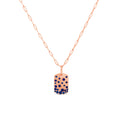 Load image into Gallery viewer, OLIVE & CHAIN Sapphire Celestial Signature Dog Tag Necklace - Rose Gold