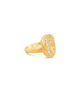 Load image into Gallery viewer, OLIVE & CHAIN Diamond Fancy Celestial Concave Ring - Yellow Gold, 7.0
