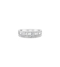 Load image into Gallery viewer, OLIVE & CHAIN Diamond Baguette & Round Band - White Gold, 5.0
