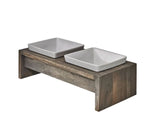 Artisan Double Wood Feeder Fossil