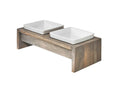 Load image into Gallery viewer, Bowsers Double Artisan Wood Dog Bowl Feeder in fossil