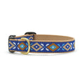 Load image into Gallery viewer, Up Country Aztec Blue Cast Brass Dog Collar