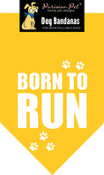 Load image into Gallery viewer, Parisian Pet 'Born to Run' Bandana - Fashionable, Soft, Comfortable Yellow Bandana for Dogs & Cats