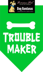 Parisian Pet 'Trouble Maker' Bandana for Dogs & Cats - Fun, Comfortable, Trendy Green Pet Fashion Accessory-Saint Patrick's Day