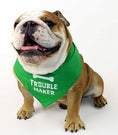Load image into Gallery viewer, Parisian Pet 'Trouble Maker' Bandana for Dogs & Cats - Fun, Comfortable, Trendy Green Pet Fashion Accessory-Saint Patrick's Day