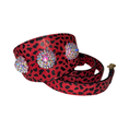 Load image into Gallery viewer, Glam Red & Black Leopard Print Italian Leather Collar & Leash Set