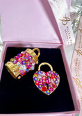 Load image into Gallery viewer, Blush Swarovski Crystal Love Charm Set by Allysa Payne Beverly Hills