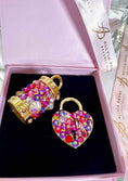 Load image into Gallery viewer, Blush Swarovski Crystal Love Charm Set by Allysa Payne Beverly Hills