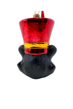 KRG Black Bear Head Polish Glass Ornament