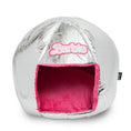 Load image into Gallery viewer, Barbie Dog Bed, Barbie Disco Ball Quilt with Pink Plush Interior, Dome