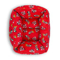Load image into Gallery viewer, Cuddler Pet Bed - Holiday Santa Mickey and Minnie Poses Scattered Red