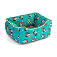 Load image into Gallery viewer, Cuddler Pet Bed - Holiday Mickey and Minnie Expressions Scattered Green