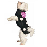 Black Polka Dot Pink Flower Dog Sweater