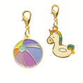 Load image into Gallery viewer, Unicorn Floatie & Beach Ball Pet Charm Set