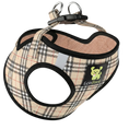 Load image into Gallery viewer, EcoBark Step In Dog Harness - XXXS to Small Breeds- Reflective Soft Mesh Harness for Teacup, Small Dogs and Puppies / Beige Plaid