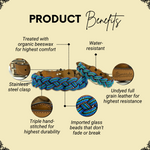 Blue Braided Sambboho dog collar