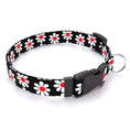 Load image into Gallery viewer, Personalized Black Daisy Dog Collar