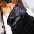 Load image into Gallery viewer, Frenchie Dog Hoodie - Black Plaid