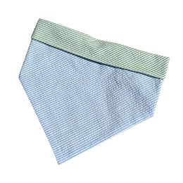Blue Seersucker Bandana Dog Collar