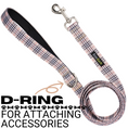 Load image into Gallery viewer, EcoBark Tan Plaid Dog Leash- Padded Comfort Grip Leash - 4ft, 5ft, and 6ft Leash for Small and Medium Dogs