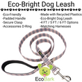 Load image into Gallery viewer, EcoBark Tan Plaid Dog Leash featuring a padded handle, secure clasp, and options for 4ft, 5ft, and 6ft lengths.