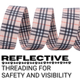 Load image into Gallery viewer, Tan plaid dog leash with padded comfort grip, featuring reflective threading for safety and visibility. Available in multiple