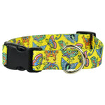 Butterflies on Yellow Dog Collar