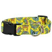 Butterflies on Yellow Dog Collar