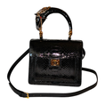 Load image into Gallery viewer, Devon Horse Handle Handbag
Authentic Black Python